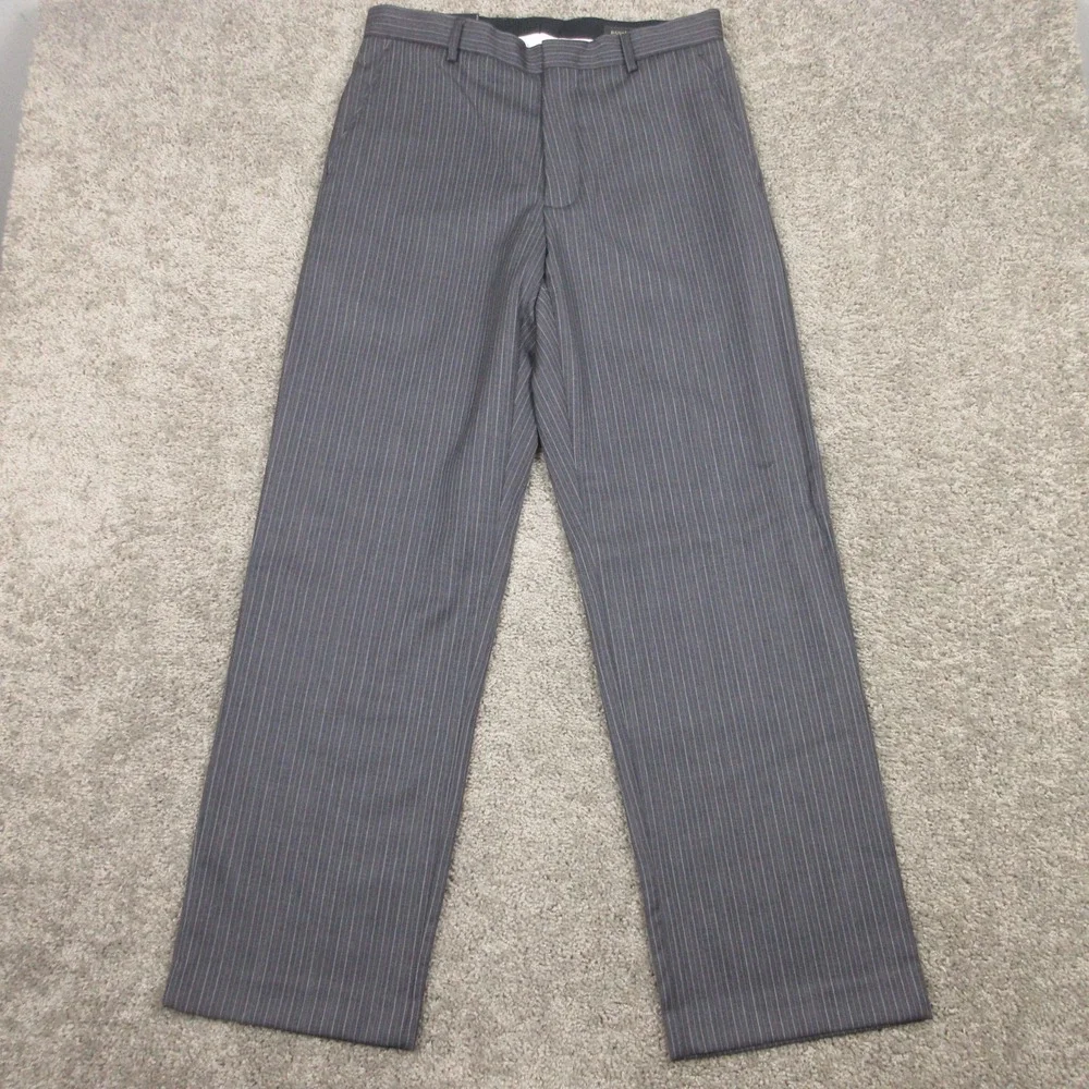 Banana Republic Pants Mens 33x32 Gray Pinstripe Dress Trousers Wool Straight NEW